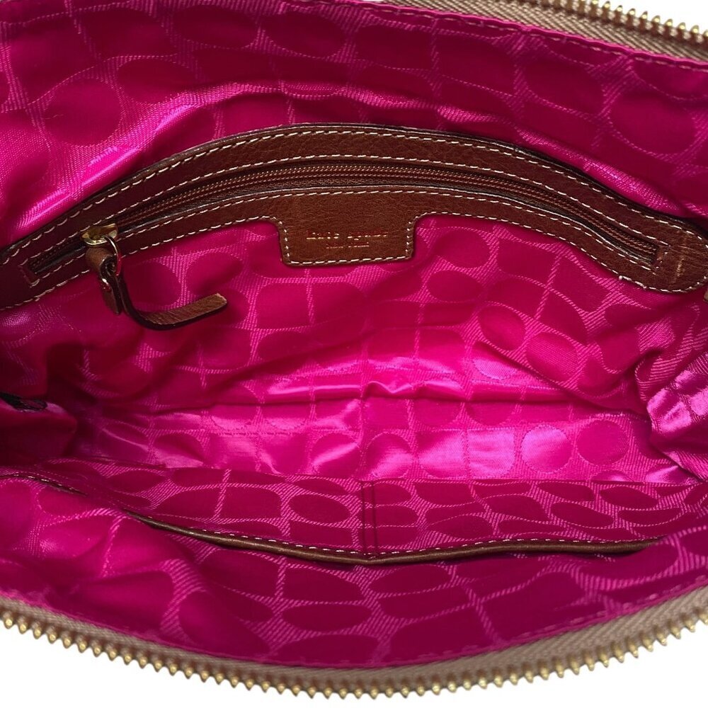 Kate Spade Handbag Python Sateen Brown Leather Tr… - image 5